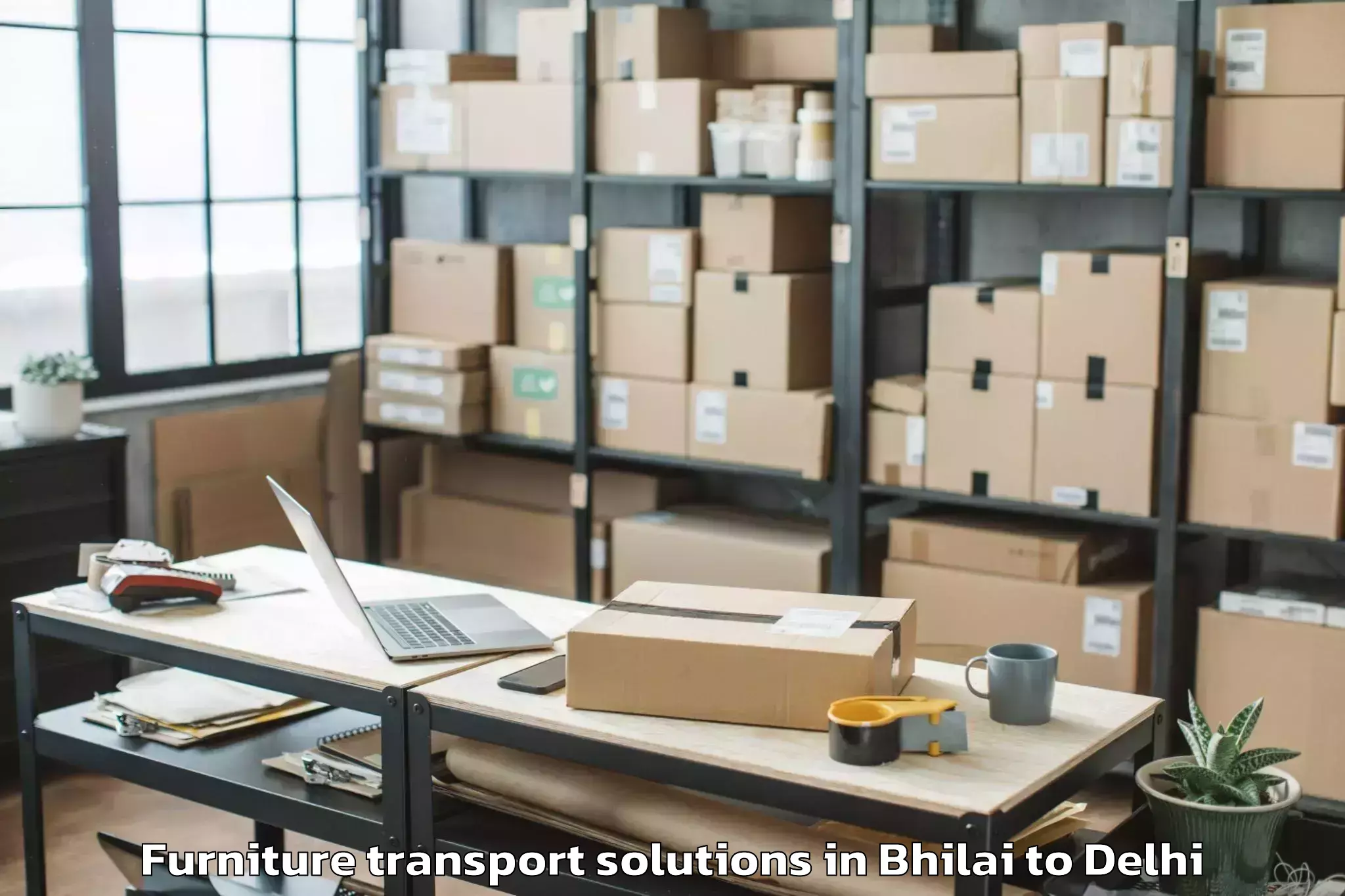 Book Bhilai to Defence Colony Furniture Transport Solutions Online